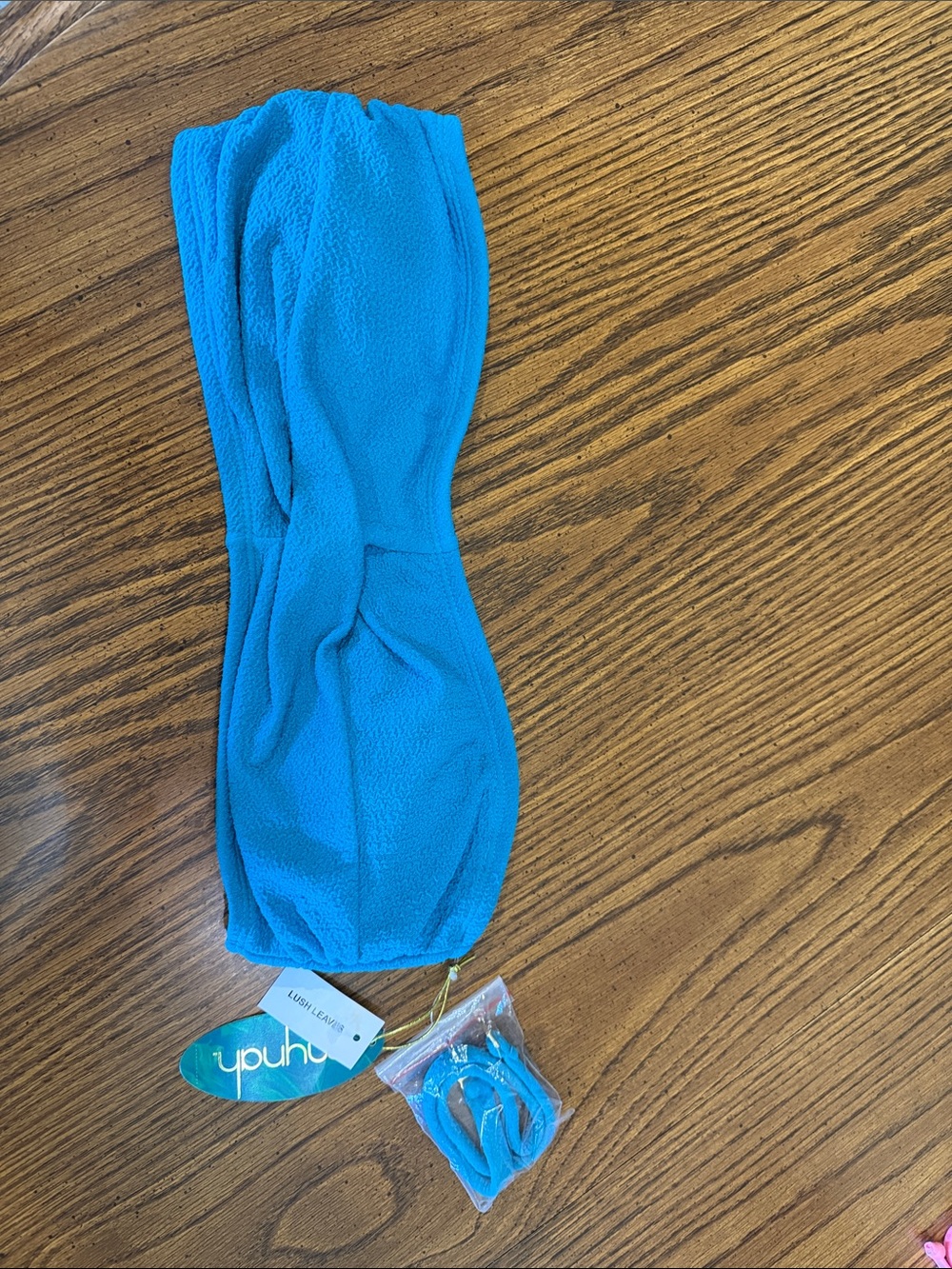Mynah Teal Blue Strapless Bikini Top